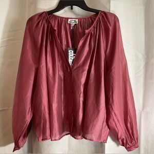 Women’s Balloon Long Sleeve Flowy Sheer Boho top